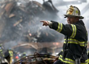 first responder on the scene of a disaster