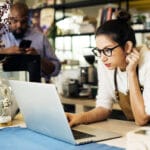 Small business workers discussing digital security - Small business assets protection